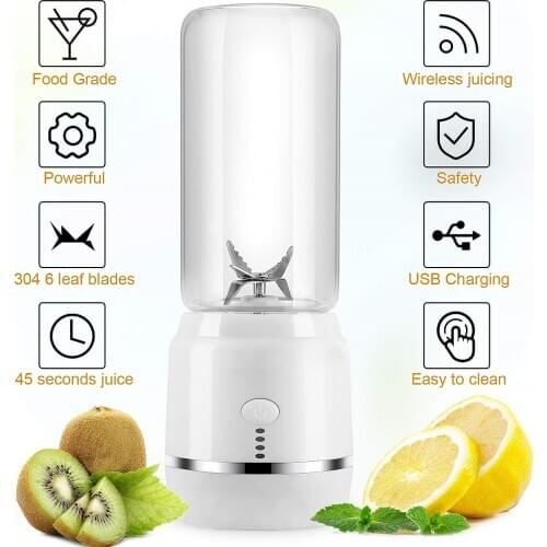 400ml Electric Mini Juicer Portable Fruits Vegetables Blender Juice Milk Shakes Cup Mixer USB Rechargeable Juice Cup Fruit Tools