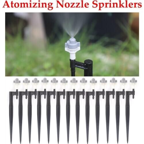 5Pcs Gray White Atomizing Nozzle Irrigation Sprinkler Nozzle Support Spike Watering Sprinklers Stakes Garden Water Connectors