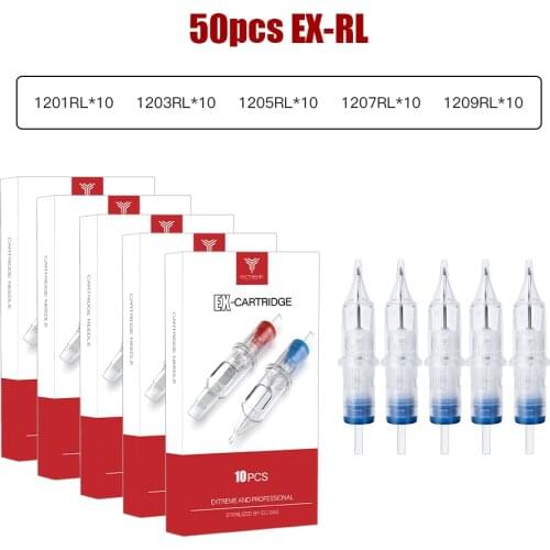 50pcs Sterilized Tattoo Cartridge Needle Permanent Makeup Pen Machine Accessory 1 3 5 7 9RL