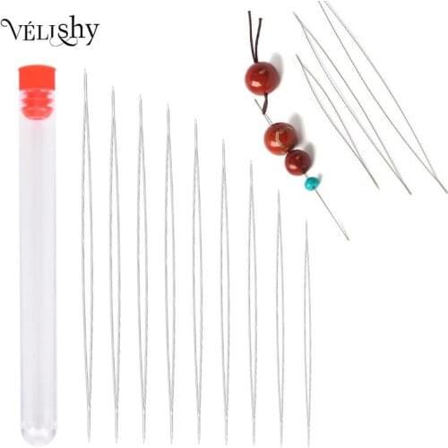 9Pcs/set Steel Large Big Eye Collapsible Embroidery Beading Needle Thread Sewing Needles Assorted Size