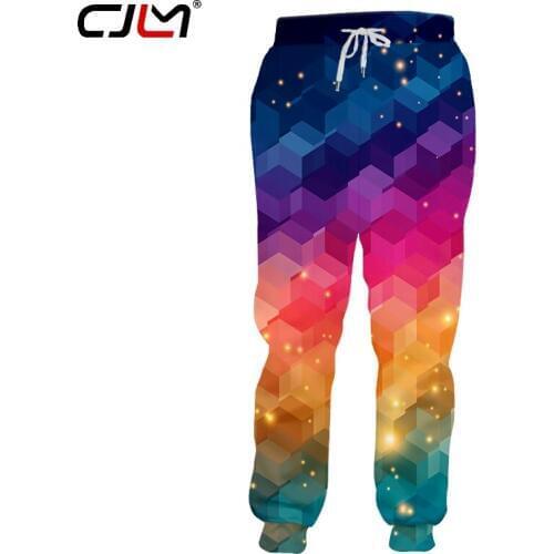 CJLM 2019 Unisex Hip Hop 3D Printed Service Oringial Colorful Squares Custom Plus Size Sweatpantss Dropshipping