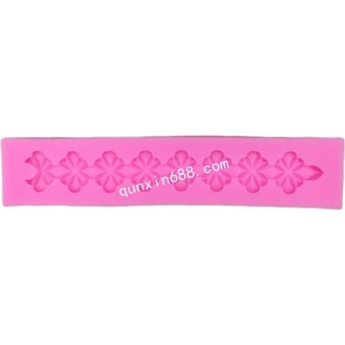 Long Lace Flower Shaped 3D Silicone Cake Fondant Mold, Cake Decoration Tools, Soap, Candle Moulds E157