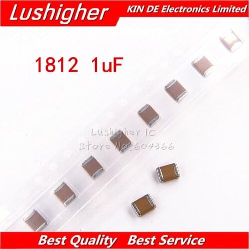 10pcs 1812 1uf 105K 1000nf 500V X7R 10% 4532 SMD MLCC Ceramic Capacitor