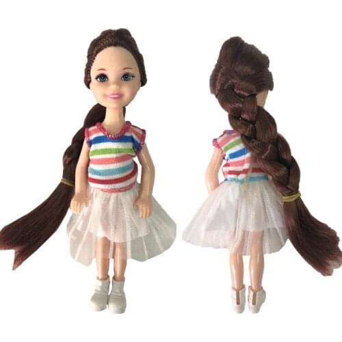 NK 1 Set Girls Doll 5 Movable Jointed Mini Doll 14 cm Cute Doll + Shoes+Outfit For Kelly Doll Girls Gift Baby Toys 11C 1X