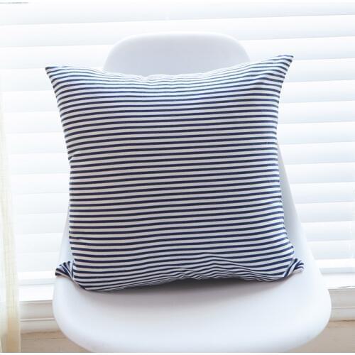 Minimalist Striped Cotton&Linen Cushion Cover Navy Red Color Throw Cushion Cover 45cm*45cm/60*60cm Home Wedding Decorative