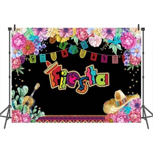 Neoback Fiesta Photography Background Mexican Birthday Party Dress-up Banner Deco Photo-booth Studio