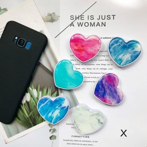 Marble pattern Desktop Stents Love heart Folding bracket mobile phone bracket grip universal Apply to iPhone Samsung xiaomi