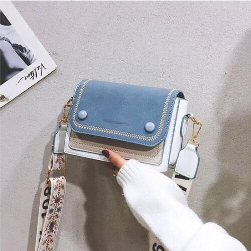 2021 New Bag Womens Bag Trend Contrast Color Messenger Bag Womens Western Style Fashion One Shoulder Small Square Bag