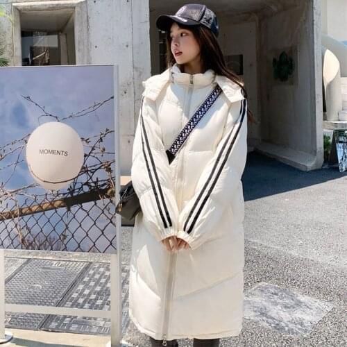 2022 Winter New Down Cotton Coat Women Mid-length Korean Hooded Zipper Coats Outer Wear Casual Loose Thick Warm Jacket LR1830