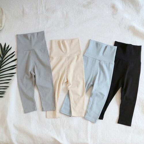 Fall clothes for kids baby pants autumn Cotton Girls Elastic Waist Skinny High Solid Pencil Pants Full Length simple