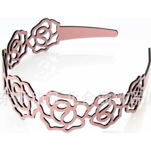 Hollow Rose Exquisite Acetate Resin Headbands For Women Korea Hair Accessories Elegant Hair Band Hair Bows Flower Crown Hairband