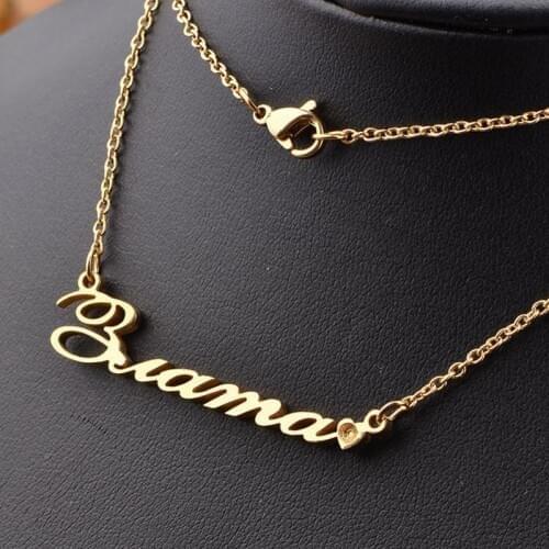 Personalized Custom Name Necklace Gold Stainless Steel Necklaces For Gift Nameplate Pendant Choker Women Jewelry Dropshipping