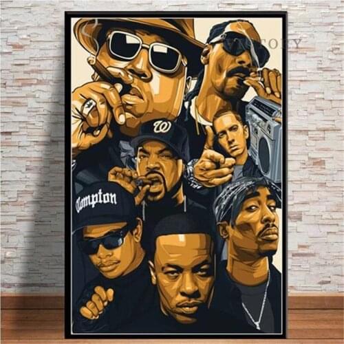Hip Hop Legend Poster Biggie Smalls Wu-Tang Nwa Hip Hop Rap Star Wall Art Canvas Print Painting Home Art Decor for Bedroom Dorm