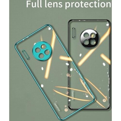 Luxury Bumper Ultra Thin Shockproof Silicone Soft Plating Clear Phone Case For Huawei Mate 30 40 20 Pro Back Cover Fundas Coque