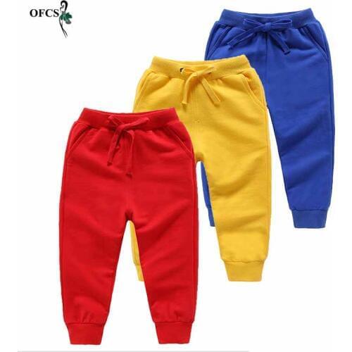 Spring Boys Elastic Waist Pants Soft Sports Pants For Girls Children Sweatpants Kids Trousers Baby Top-Quality Clothing 1-12Year