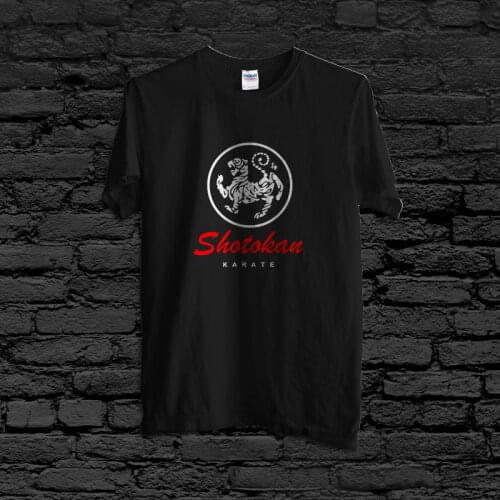 Tops Summer Cool Funny T-Shirt New Shotokan Karate Do Tiger Logo Martial Art Mens 2 Sides Black T-Shirt Summer