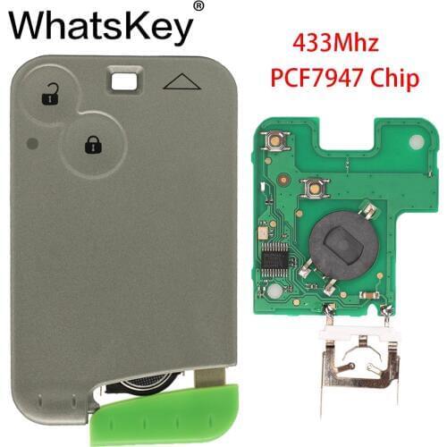 WhatsKey 433Mhz PCF7947 Chip Remote Smart Car Key For Renault Laguna Espace Smart Card Remote