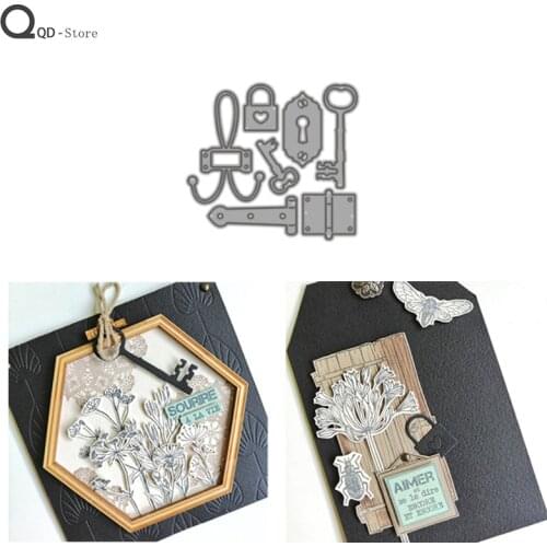 Lock and Key Combination Cutting Dies Stamps Dies Scrapbooking Mold Cut Handmade Tools DIY Craft Decoration 2021 New Metal Dies