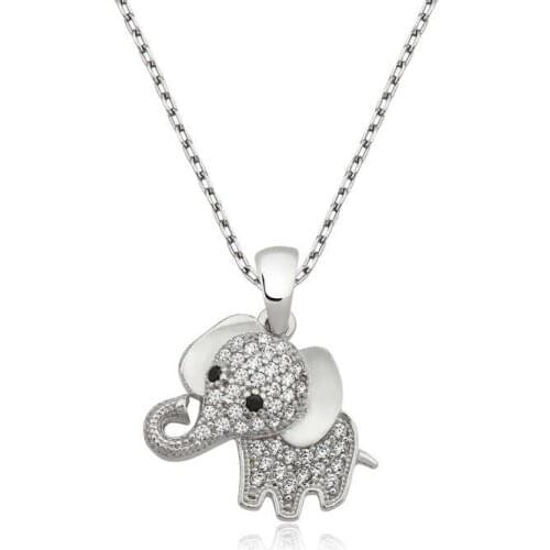 Silver Elephant Lady 'S Necklace