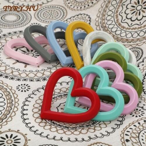 TYRY.HU 1pc Baby Heart Soft Silicone Teether Heart Shape Molar Pain Relief Tool Kids Teether Baby Toy Food Grade Pacifier