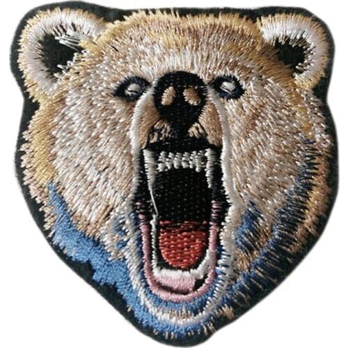 1Pcs Fierce Bear Creative Decorative Clothing Embroidery Patches at Coat Dress Pants Accessories Sticker application of gum
