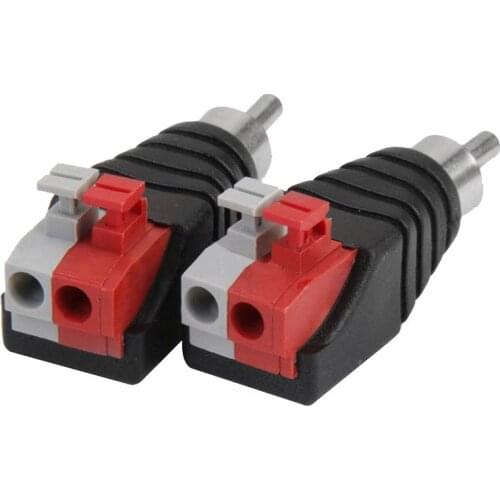 10Pcs/set Speaker Wire Cable to Audio Male RCA Connector Adapter Jack Plug For Multimedia