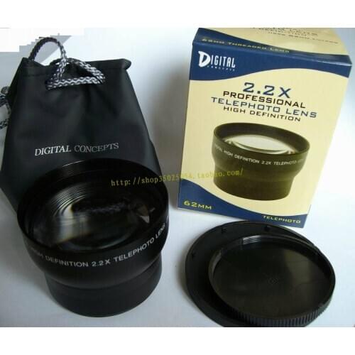 2.2x 62mm TELE Telephoto LENS Magnification for 62 mm canon nikon DSLR/SLR Digital Camera