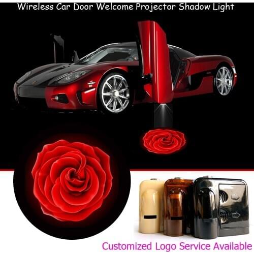 2x Red Rose Logo Wireless Car Door Step Courtesy Welcome Laser Projector Puddle Ghost Shadow LED Lights #A0503