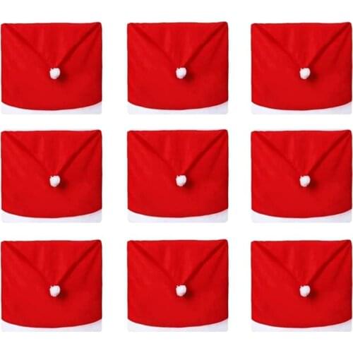 48*58cm Red Christmas Santa Claus Hat Chair Cover Xmas Dinner Party Oranments Merry Chrismas Decor For Home 2021 Happy New Year