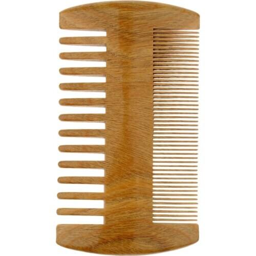 Antique Natural Sandalwood Comb Wide&Fine Teeth Antistatic Massage Hairbrush