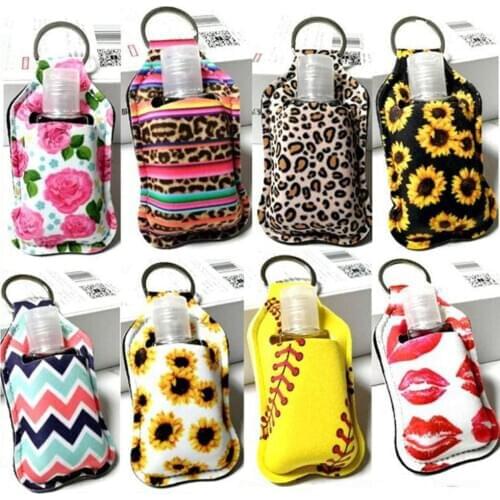 Portable Hand Sanitizer Keychain Holder Travel Bottle Refillable Containers 30ml Flip Cap Reusable Bottles With Keychain Carrier