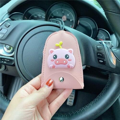 Cartoon Animals Pull Type Key Bag PU Leather Key Wallets Housekeepers Car Key Holder Case New Leather Keychain Pouch