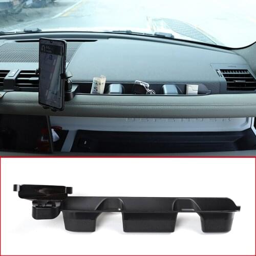 ABS Black Co-pilot Armrest Handle Storage Box Phone Holder Tray Qrganizer Box For Land Rover Defender 90 110 20-22 Car Accessory