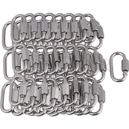 CNBTR 100Pieces M3.5 Stainless Steel Quick Link Chain Fastener Carabiner with Screw