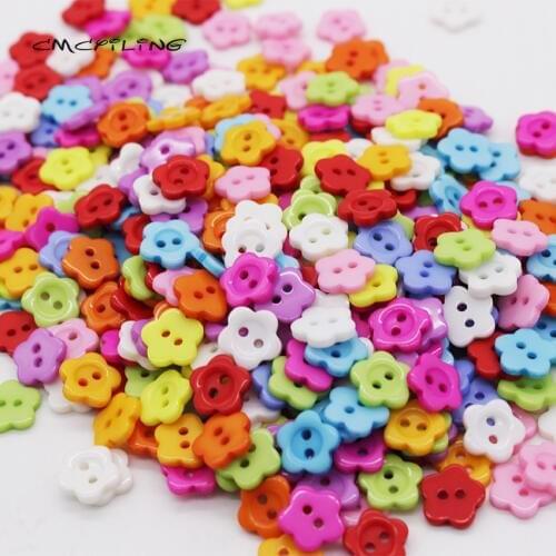 Flower Shape Resin Buttons For Scrapbooking Decorative Buttons For Needlework Sewing Craft Children Botones 2 Holes