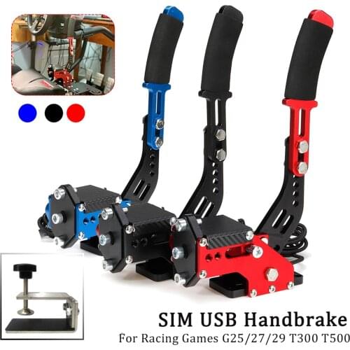 For Racing Games G25 27 29 T300 T500 Fanatec Osw Dirt Rally Hand Brake Hall Brake System 16 Bit Hall Sensor PC Usb Handbrake Sim