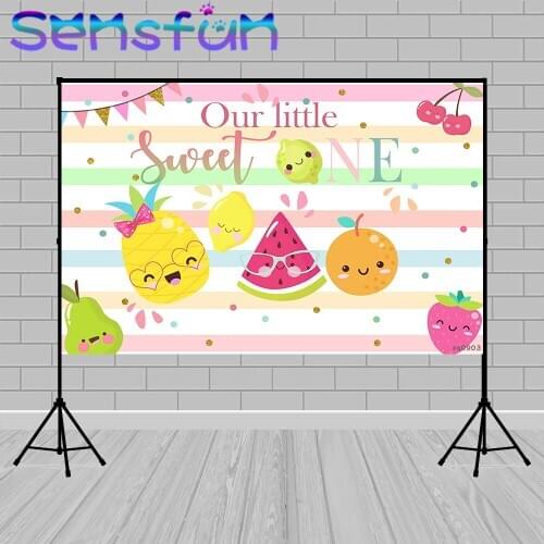 Fruit theme Photography Background Customize Our Little Sweet One Baby Shower Newborn Backdrop for Photo Studio Banner