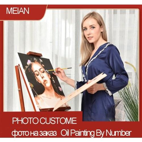 Photo custome Oil Painting By Numbers Kit Oil Paints 50*70 Paiting By Numbers Decorative Paintings Crafts For Handicraft