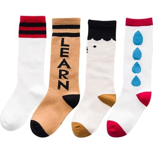 Boy,Girl cotton Socks Children,Baby,Infant fashion Cartoon, stripes, dots, smiling face Knee High socks for 1-5T Kids gifts CN