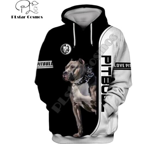 Animal Love Pitbull Dog 3D Printed Autumn Men Hoodies Unisex Pullovers Zip Hoodie Casual Street Tracksuit Cosplay Clothing DW674