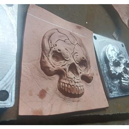 Hand-work unique design tools-Leather shaping mould-Handcrafted leather tools -Skull 3D three-dimensional modeling mold