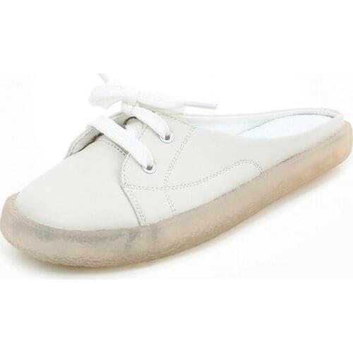 Grain Leather Fluffy Muller Lazy Sandals Shoes Fashion Square Toe Women 021 Slippers Size 35-43