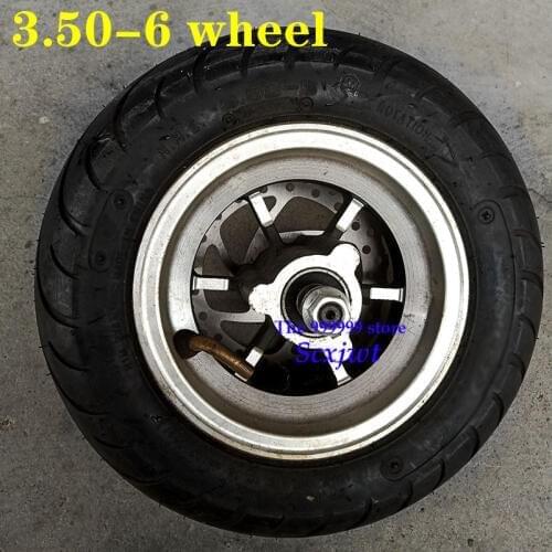 Good Reputation 10 Inch Electric Scooter Wheel with Hub 3.50-6 Vacuum Road Tyre with Brake Disc Fits Folding Electric Scooter