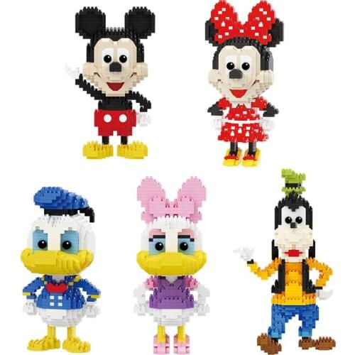 Cartoon Disney Mickey Mouse Diamond Building Blocks Minnie Donald Duck Dasiy Goofy Micro Brick Figures Toys For Christmas Gift