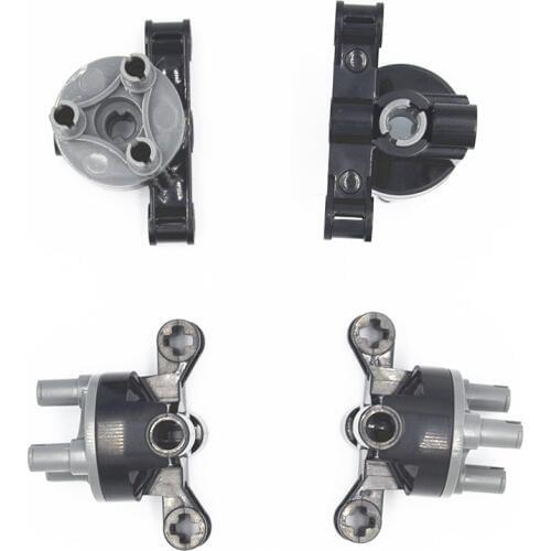 MOC Technic Building Blocks 4 pcs WHEEL BEARING BACK W/ CROSS HOLE & 3 SNAP GEARBLOK compatible with lego for kids boys toy