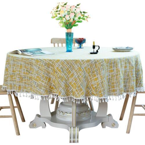 Round Home Garden Tablecloth Party Tafelkleed Nappe Mariage Ronde Nordic Tassel Christmas Petty Decoration De Table