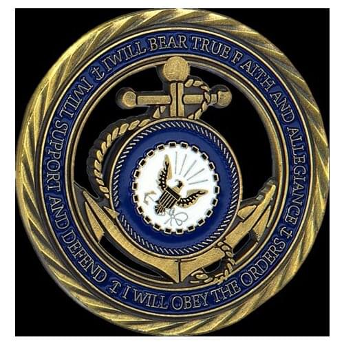 U.S. Navy Military Challenge Coins 50 PCS Emblem Core Value Metal Bronze Hollow Art Collectible Home Decor Veteran Gift Coins