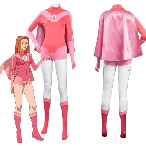 Invincible Atom Eve Cosplay Costumes Outfits With Cloak Halloween Carnival Suit
