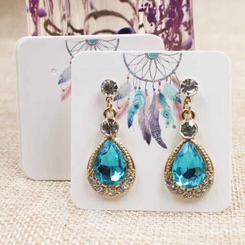 NEW 5*5cm colorful print earring package tag card marble design earring card flower pattern drop earring packing card 50pcs/lot
