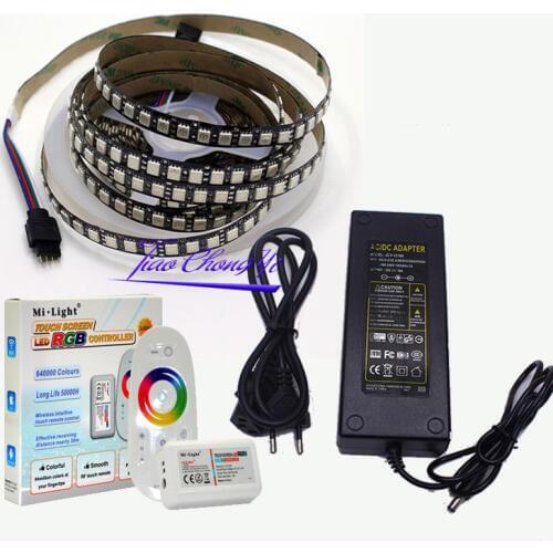 New Hot 5M 12V 5050 120LED/M RGB LED Flexible Strip Light+2.4G RGB controller+LED power